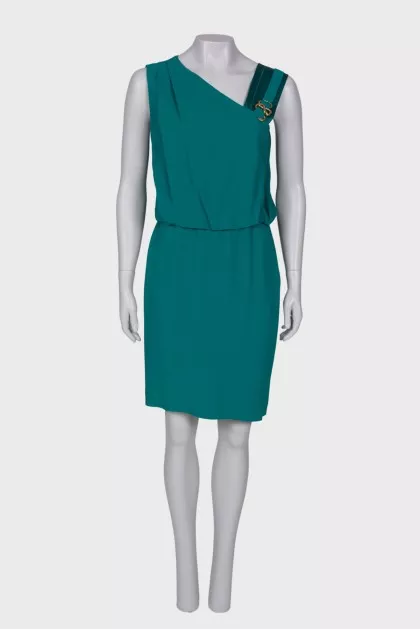 Green draped dress