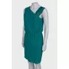 Green draped dress