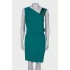 Green draped dress