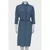 Belted silk dress