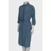 Belted silk dress