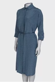 Belted silk dress