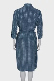 Belted silk dress