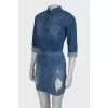 Ripped effect denim dress