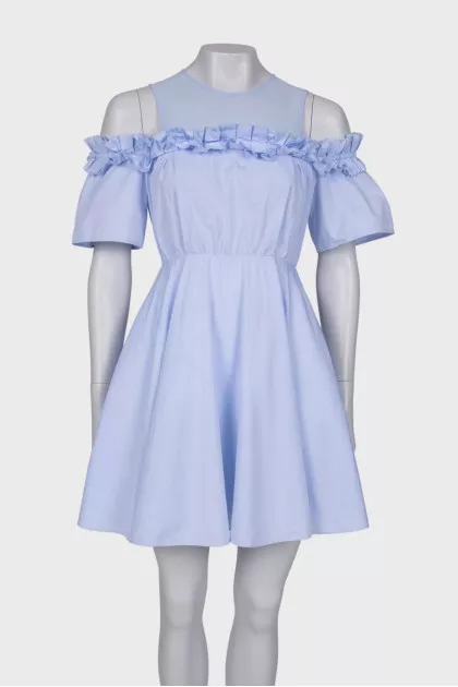 Blue dress with ruffles