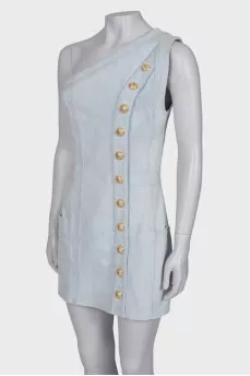 One shoulder denim dress