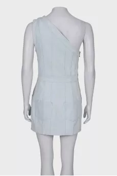 One shoulder denim dress