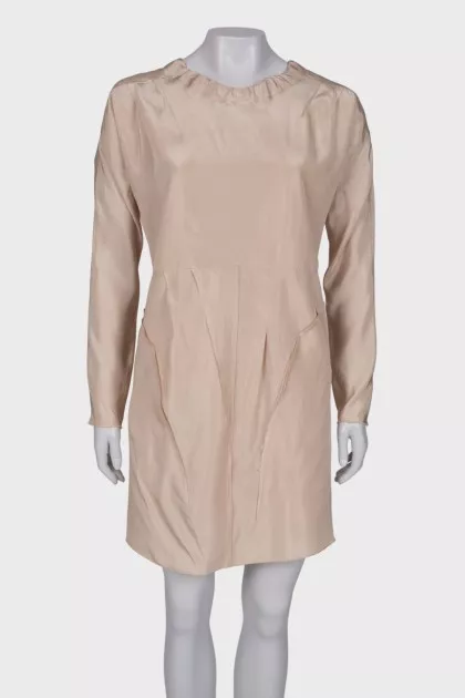 Beige shift dress