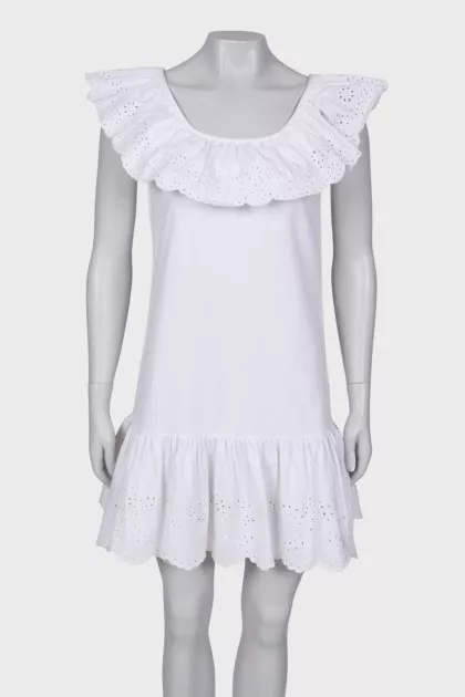 White dress with ruffles