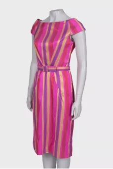 Striped silk dress