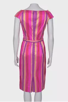 Striped silk dress