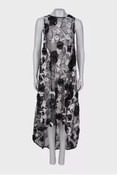 Translucent dress with embroidery