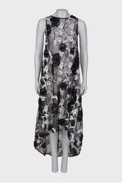Translucent dress with embroidery