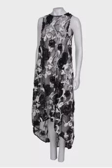 Translucent dress with embroidery