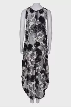 Translucent dress with embroidery