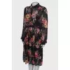 Black dress in floral print