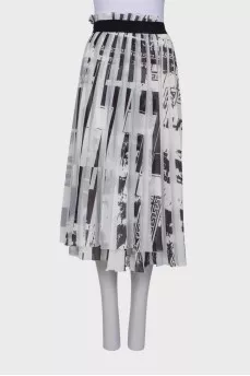 Pleated skirt in print