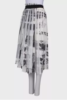 Pleated skirt in print