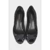Black shoes decorated with sequins