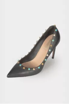 Studded leather shoes