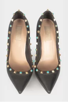 Studded leather shoes
