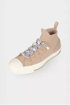 Textile sneakers with brand logo