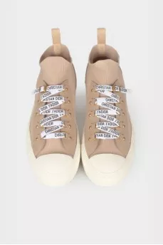 Textile sneakers with brand logo