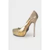 Gold embossed shoes