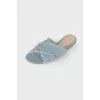Fringed textile slippers