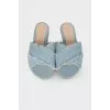 Fringed textile slippers