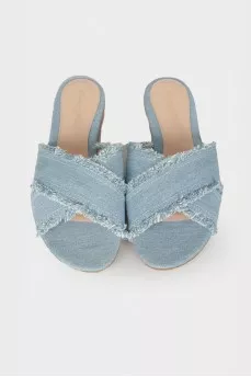 Fringed textile slippers