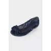 Textile navy blue ballet flats