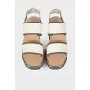 Black and white wedge sandals