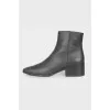 Square toe leather boots