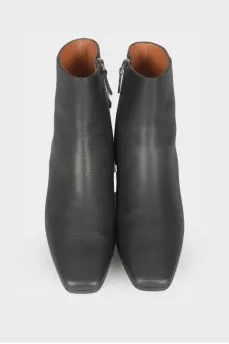 Square toe leather boots