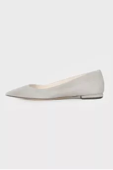 Suede gray ballerina shoes