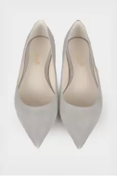 Suede gray ballerina shoes