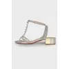 Mother-of-pearl sandals with pearls
