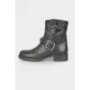 Studded leather boots