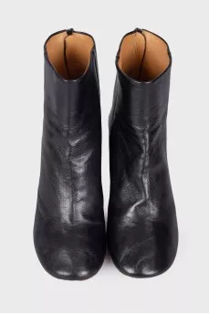 Leather boots with wooden heels