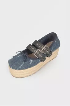 Platform denim espadrilles