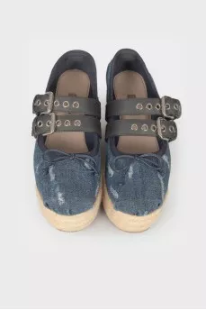 Platform denim espadrilles