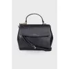 Black leather shoulder bag