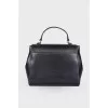 Black leather shoulder bag