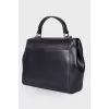 Black leather shoulder bag