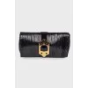 Pleated leather clutch