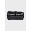 Pleated leather clutch