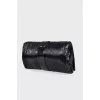 Pleated leather clutch