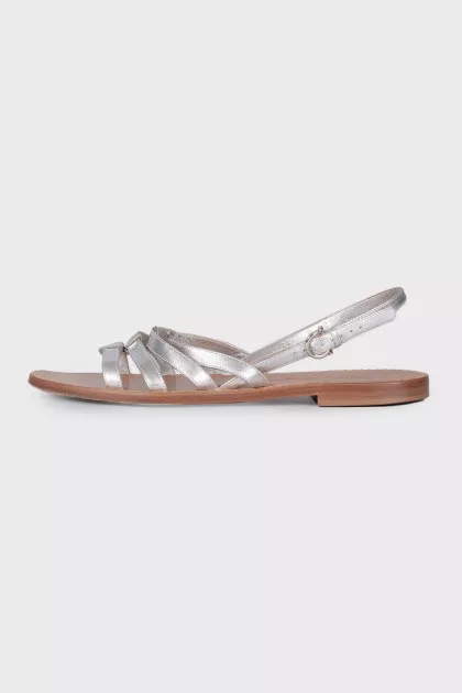Silver flat sandals