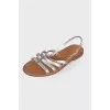 Silver flat sandals